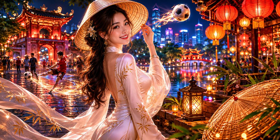 Người dùng Hà Nội đội nón lá xem thông tin thể thao trên thiết bị di động