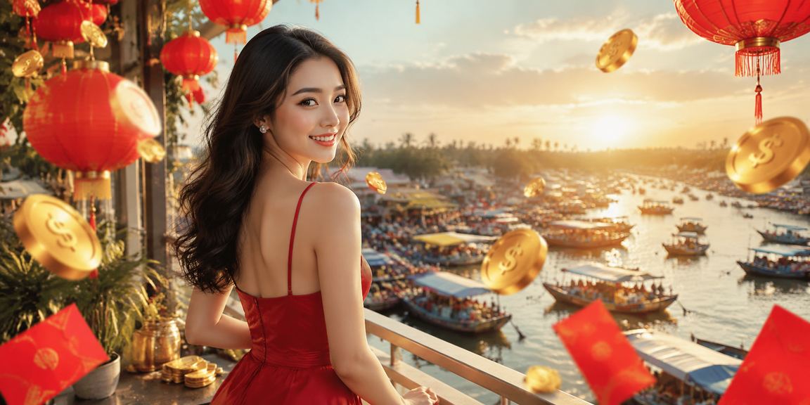Khung cảnh miền Tây với đèn lồng và chủ đề cá cược thể thao